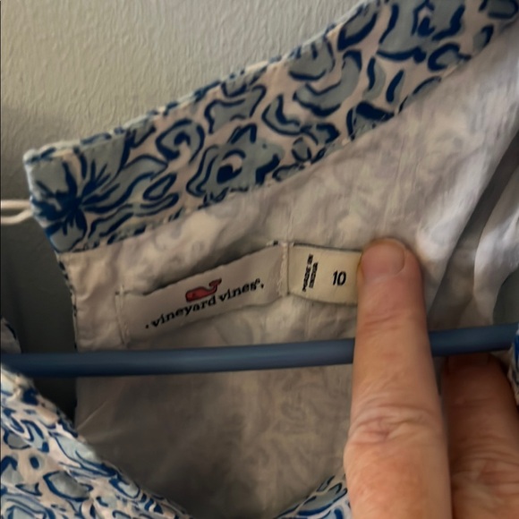 Vineyard Vines Floral Blue Kids Dress - Picture 2 of 3